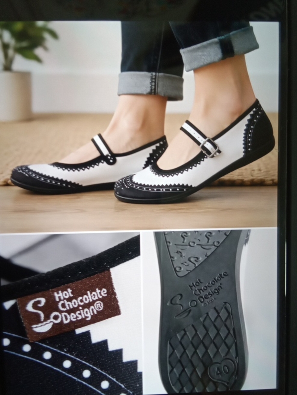Hot Chocolate Design Womens Mary Jane Flats Colorblock Havana Size 10